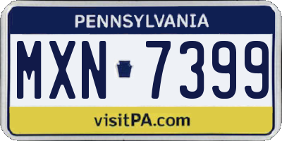 PA license plate MXN7399