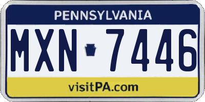 PA license plate MXN7446