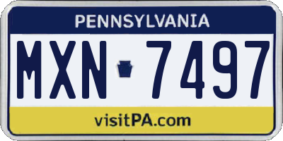 PA license plate MXN7497