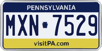 PA license plate MXN7529