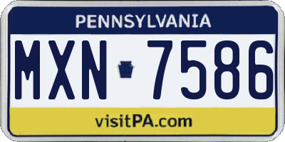 PA license plate MXN7586