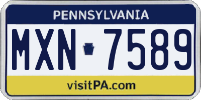 PA license plate MXN7589