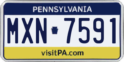PA license plate MXN7591