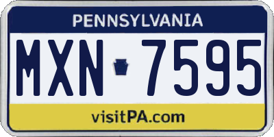 PA license plate MXN7595