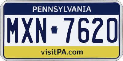 PA license plate MXN7620