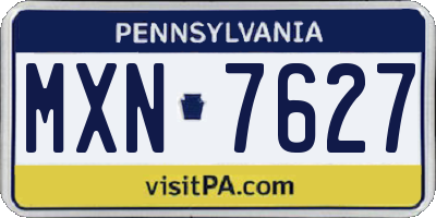 PA license plate MXN7627