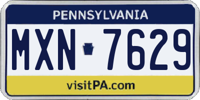 PA license plate MXN7629
