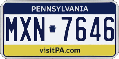 PA license plate MXN7646
