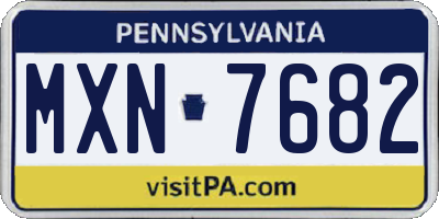 PA license plate MXN7682