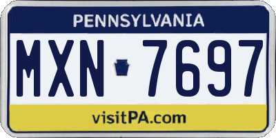 PA license plate MXN7697