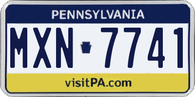PA license plate MXN7741