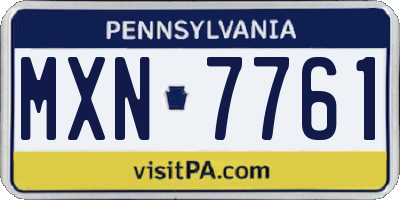 PA license plate MXN7761