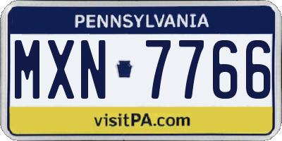 PA license plate MXN7766