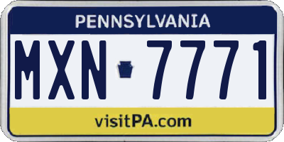 PA license plate MXN7771