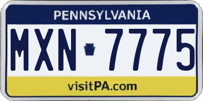 PA license plate MXN7775