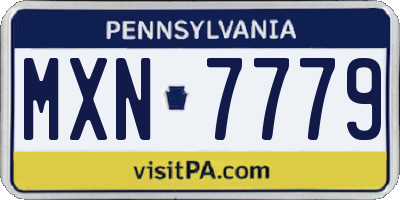PA license plate MXN7779