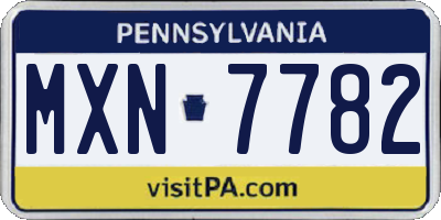 PA license plate MXN7782