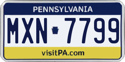 PA license plate MXN7799