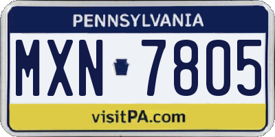 PA license plate MXN7805