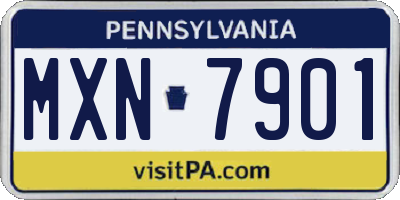 PA license plate MXN7901