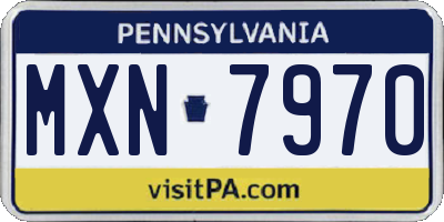 PA license plate MXN7970