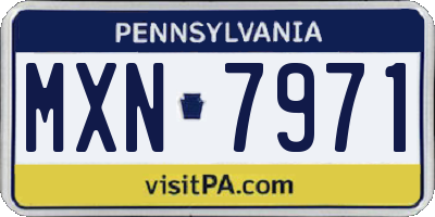 PA license plate MXN7971