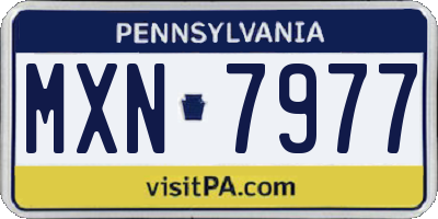 PA license plate MXN7977