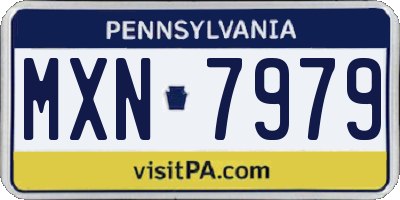 PA license plate MXN7979