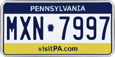 PA license plate MXN7997