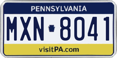 PA license plate MXN8041