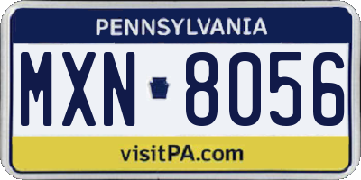 PA license plate MXN8056