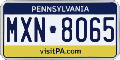 PA license plate MXN8065