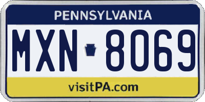 PA license plate MXN8069