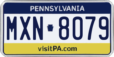 PA license plate MXN8079