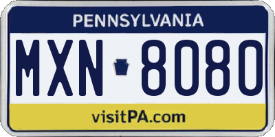 PA license plate MXN8080