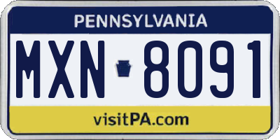 PA license plate MXN8091