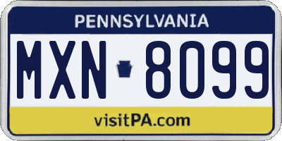 PA license plate MXN8099