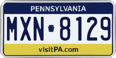 PA license plate MXN8129