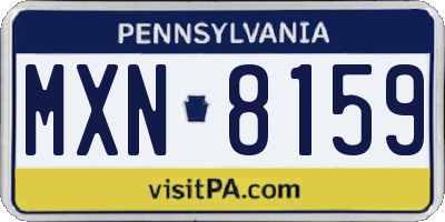 PA license plate MXN8159