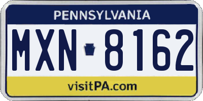 PA license plate MXN8162