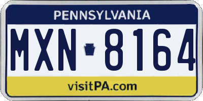 PA license plate MXN8164