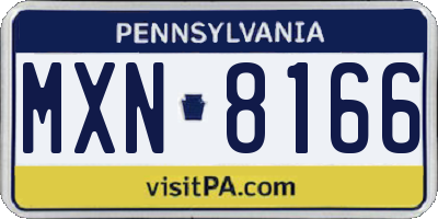 PA license plate MXN8166