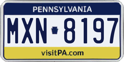 PA license plate MXN8197