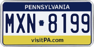 PA license plate MXN8199