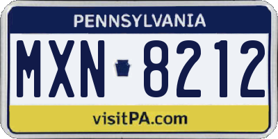 PA license plate MXN8212