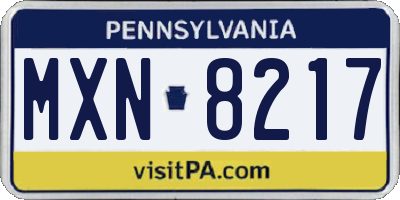 PA license plate MXN8217