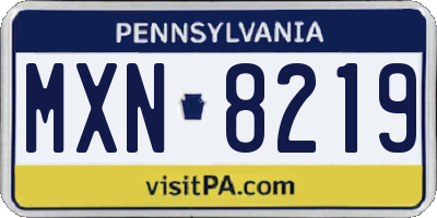 PA license plate MXN8219