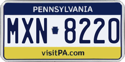 PA license plate MXN8220
