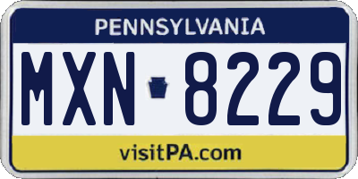 PA license plate MXN8229