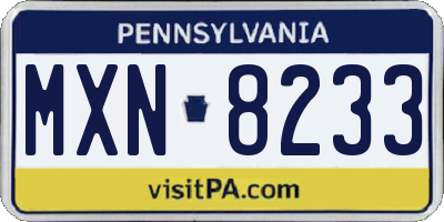 PA license plate MXN8233